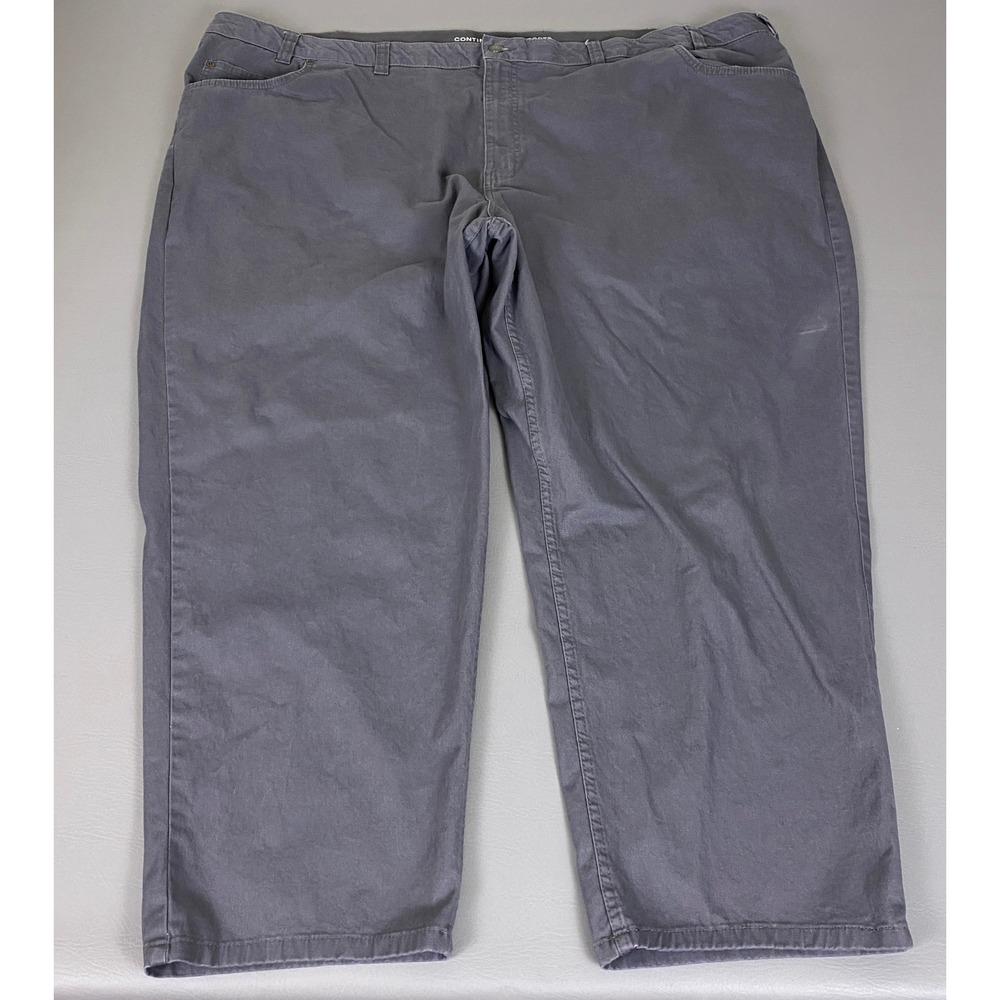 Harbor Bay Pants Men's 58x30 Continuous Comfort Gray Stretch Chino Big and Tall*